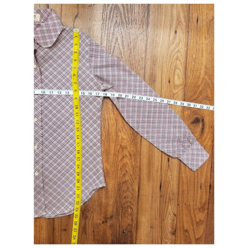 VINTAGE plaid long sleeve blouse - Picture 6 of 7